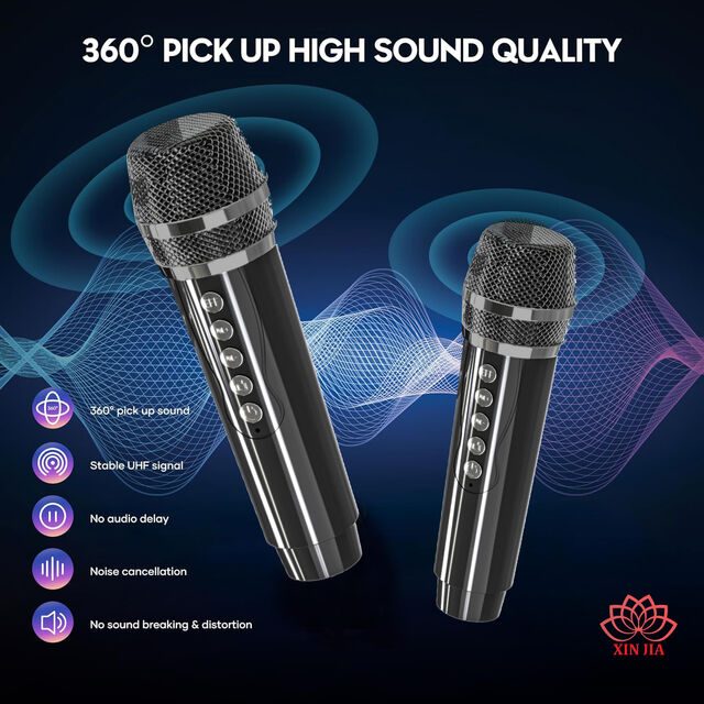 Kabelloser Bluetooth-Lautsprecher mit 2 Mikrofonen, tragbare Karaoke-Maschine mit RGB-LED, wiederaufladbar, heißer Verkauf für Zuhause & Outdoor