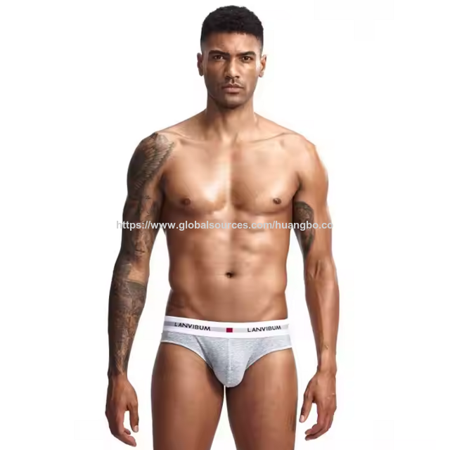 Großhandel Mid Rise Qualität Herren Unterwäsche Baumwolle Benutzerdefinierte Druck Logo Herren Slips