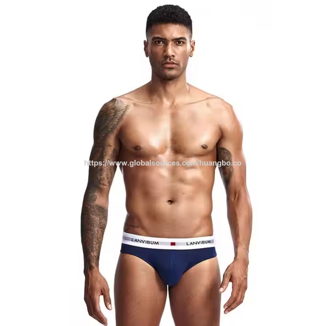 Großhandel Mid Rise Qualität Herren Unterwäsche Baumwolle Benutzerdefinierte Druck Logo Herren Slips