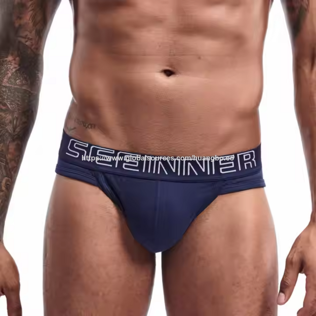 Großhandel Mid Rise Qualität Herren Unterwäsche Baumwolle Benutzerdefinierte Druck Logo Herren Slips