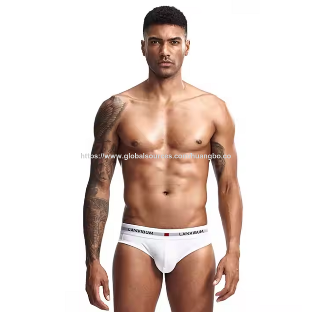 Großhandel Mid Rise Qualität Herren Unterwäsche Baumwolle Benutzerdefinierte Druck Logo Herren Slips
