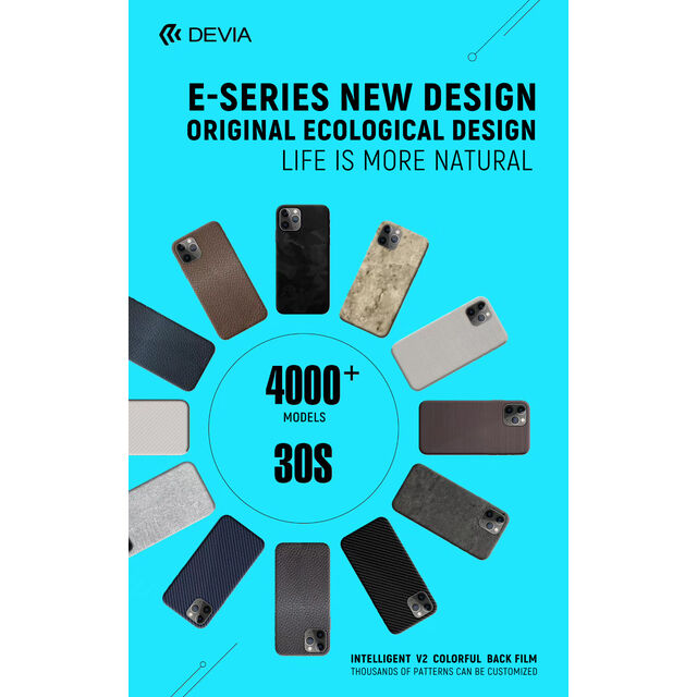Capa de gel multicolorida Devia para celular, película traseira de tela colorida cortável para mais de 4000 modelos