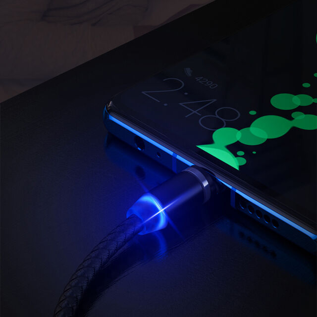 Câble de chargement USB magnétique Devia à rotation 360°, Micro, Type C, 8 broches pour mobile