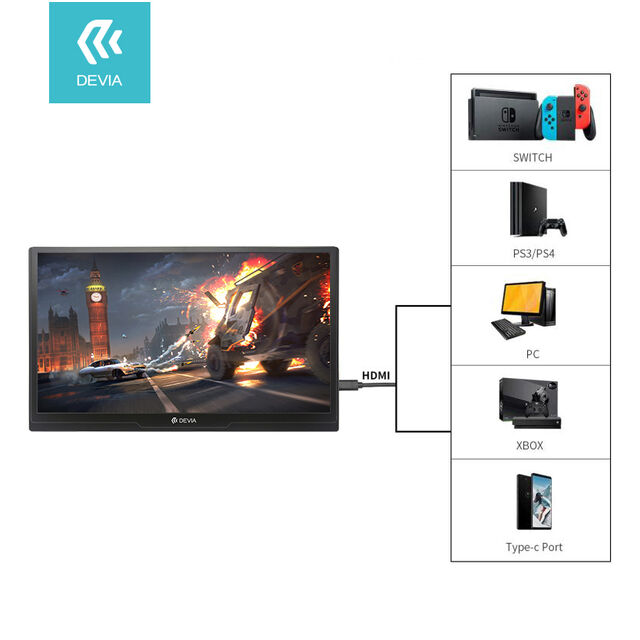 Panneaux d'affichage LCD portables Devia 15,6 pouces 6800K 1920*1080, moniteurs LCD en gros