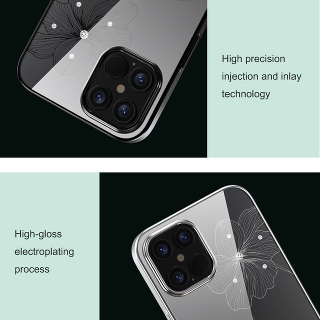 Funda Devia Cobertura Total Crystal Flora para Teléfono Móvil, Carcasa de Cristal Antigolpes