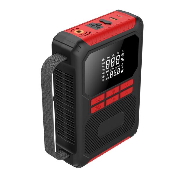 Kit de Démarrage Lithium Polyvalent 20000mAh avec Pompe à Air, Lumière LED et Batterie Externe USB - Application Universelle pour Urgences Automobiles