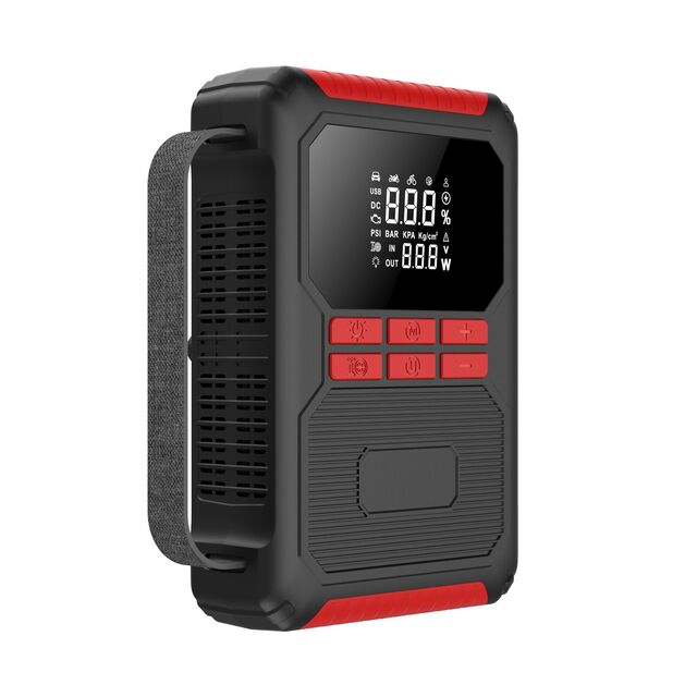 Kit de Démarrage Lithium Polyvalent 20000mAh avec Pompe à Air, Lumière LED et Batterie Externe USB - Application Universelle pour Urgences Automobiles