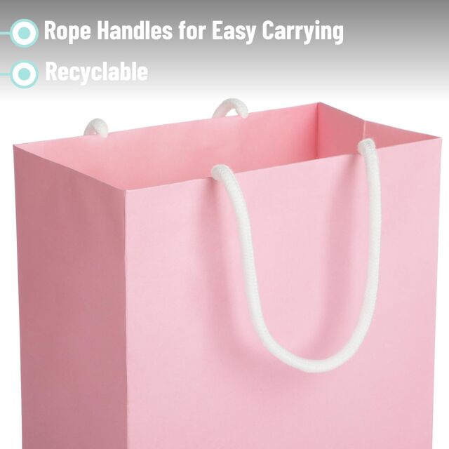 Geschenktüten aus Papier mit Henkeln, verschiedene Größen, 8er-Pack, ideal für Geschenke, Hochzeiten, Babypartys, Geburtstage, Einkäufe
