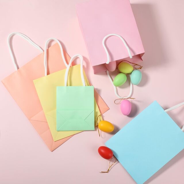 Geschenktüten aus Papier mit Henkeln, verschiedene Größen, 8er-Pack, ideal für Geschenke, Hochzeiten, Babypartys, Geburtstage, Einkäufe