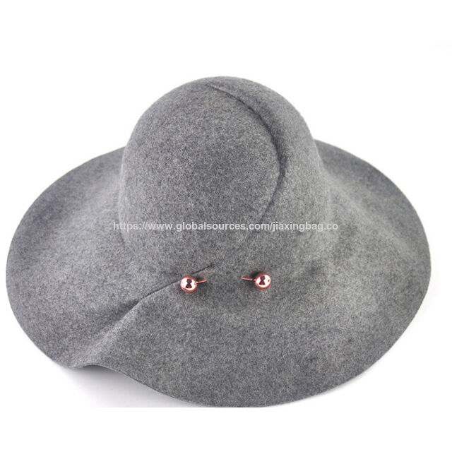 Nuevo diseño de sombrero fedora de fieltro con logo personalizado para mujer