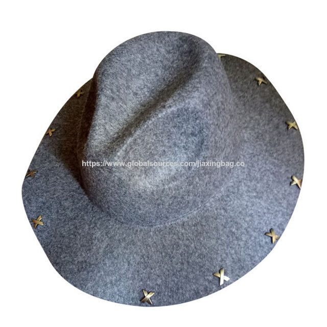 Nuevo diseño de sombrero fedora de fieltro con logo personalizado para mujer
