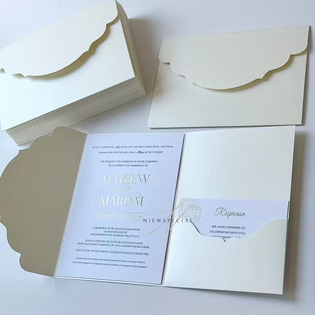 Invitación de Boda de Lujo Personalizable con Sobre a Juego - Tarjeta de Matrimonio, Tarjeta de Felicitación para Celebraciones y Bendiciones Festivas