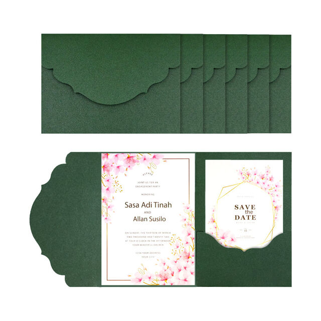 Invitación de Boda de Lujo Personalizable con Sobre a Juego - Tarjeta de Matrimonio, Tarjeta de Felicitación para Celebraciones y Bendiciones Festivas