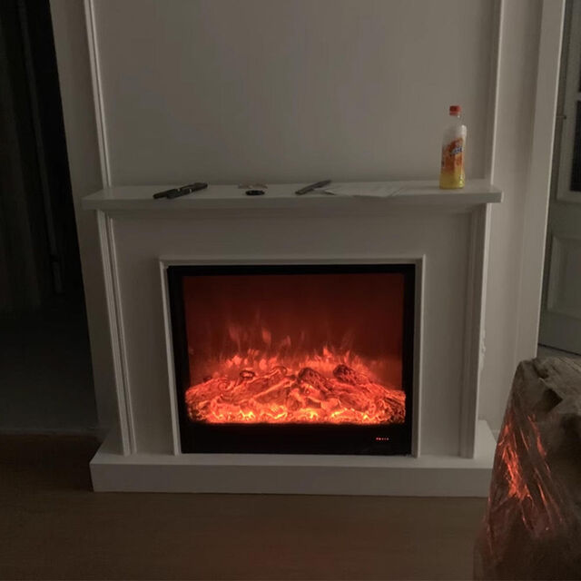 Foyer Électrique Américain pour la Maison avec Flamme Simulé Intégrée et Décorative
