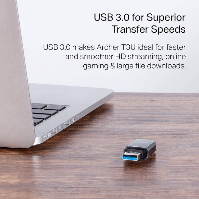 Adaptador Wi-Fi USB 1200Mbps de Alta Velocidade, Dongle de Rede Sem Fio Compatível com ROHS para Laptop e Desktop