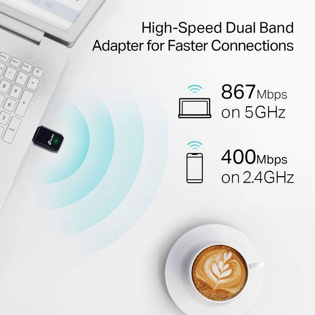 Adaptador Wi-Fi USB 1200Mbps de Alta Velocidade, Dongle de Rede Sem Fio Compatível com ROHS para Laptop e Desktop