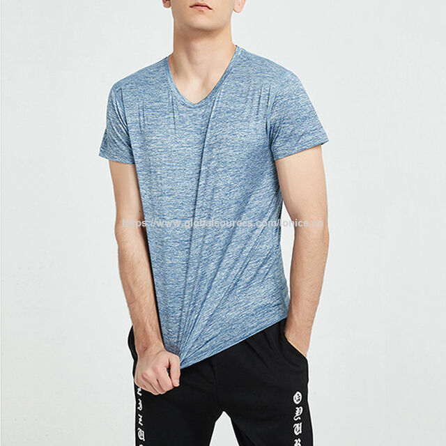 Wholesale Custom Printing Casual Short Sleeve Men High Elastic Plain Cotton Training Gym T-Shirt