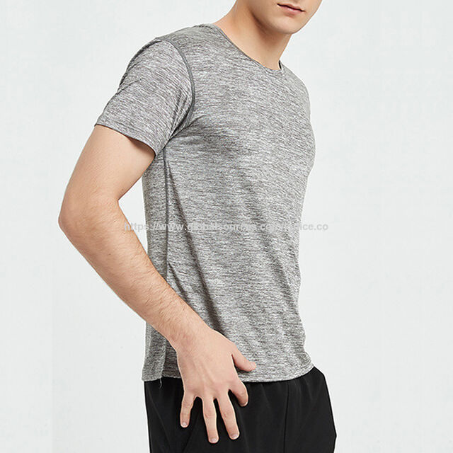 Wholesale Custom Printing Casual Short Sleeve Men High Elastic Plain Cotton Training Gym T-Shirt