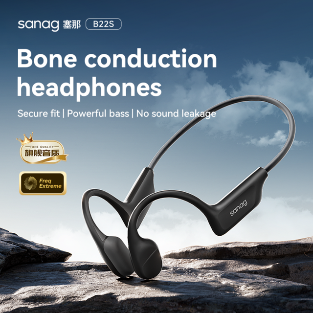 Sanag B22S Vollständig offene Knochenleitung, Fit-free-Technologie, MEMS HD-Anruf, 8H lange Akkulaufzeit