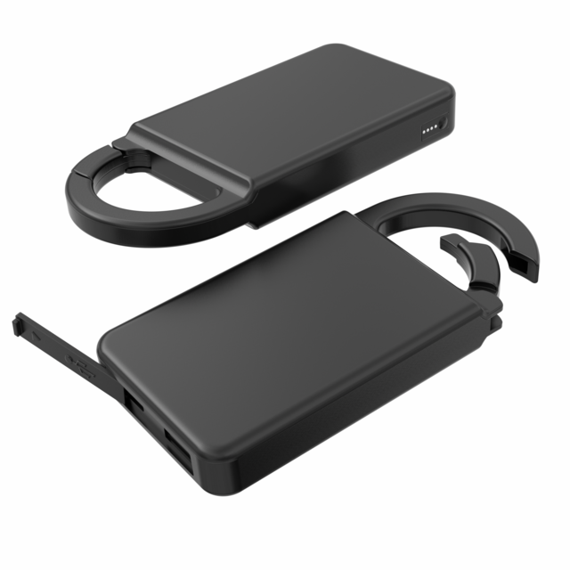 Power Bank Ultra Tipis 5000mAh dengan Klip Carabiner untuk Petualangan Outdoor