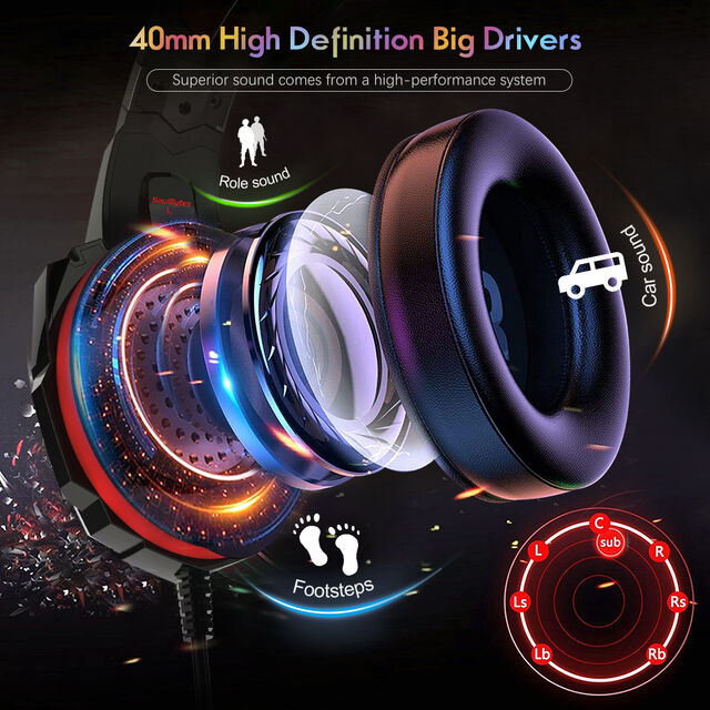 Fones de ouvido com fio com cancelamento de ruído para jovens, headsets gamer over-ear 2022