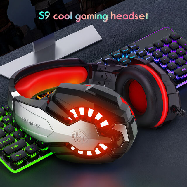 Fones de ouvido com fio com cancelamento de ruído para jovens, headsets gamer over-ear 2022
