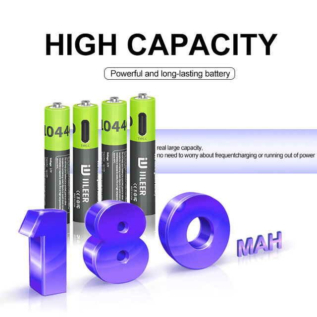 Batería Recargable Universal 10440 666mWh 3.7V 180mAh Li-ion de Larga Vida Útil con Cable de Carga