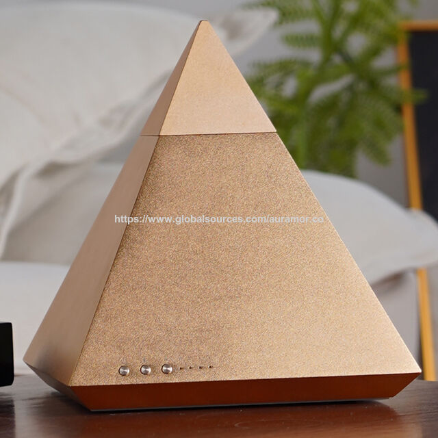 موزع روائح معدني فاخر بتصميم هرمي، تحكم عن بعد عبر التطبيق، أشكال مخصصة، موزع زيوت عطرية محمول باستهلاك زيت منخفض