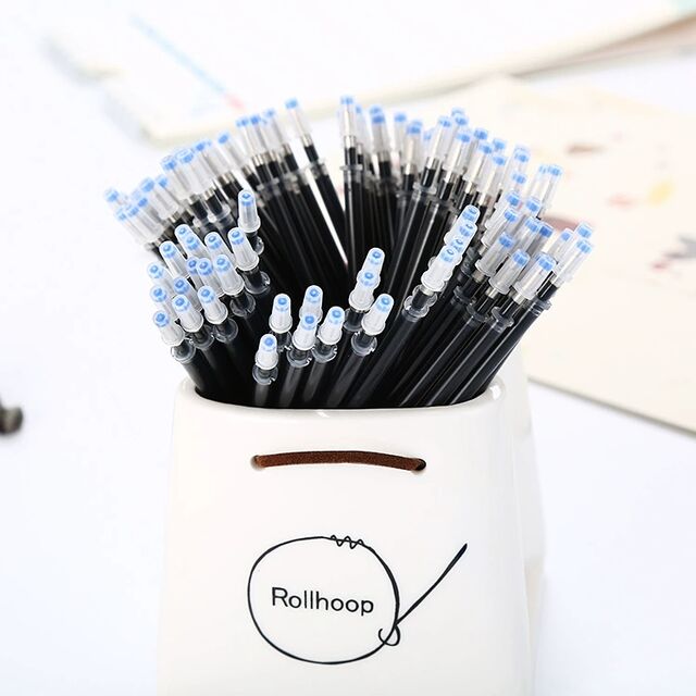 Recambio Universal para Bolígrafo Neutro, Punta de Bala de 0.5mm, Tubo de Aguja para Firma