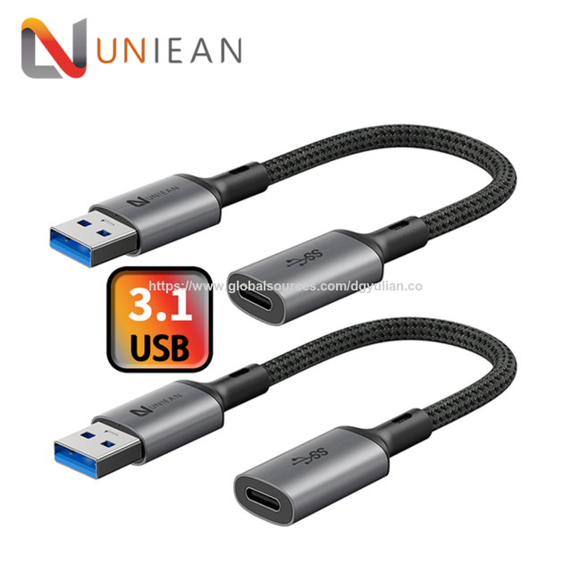 Adaptador Convertidor Cargador USB OTG Tipo C de USB A 3.0 Macho a USB C 3.1 Hembra para SSD, Teléfono Móvil, Portátil