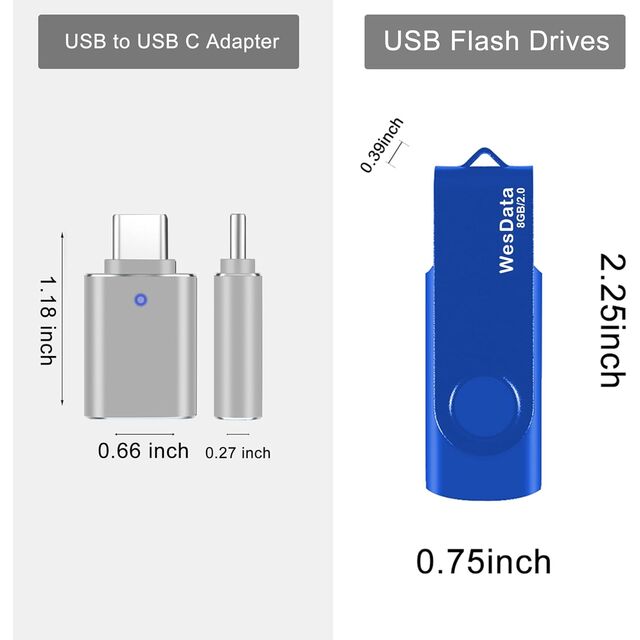 Classic Blue 8GB USB Flash Drive with Swivel Cap for Portable Data Transfer USB 2.0 Compliant