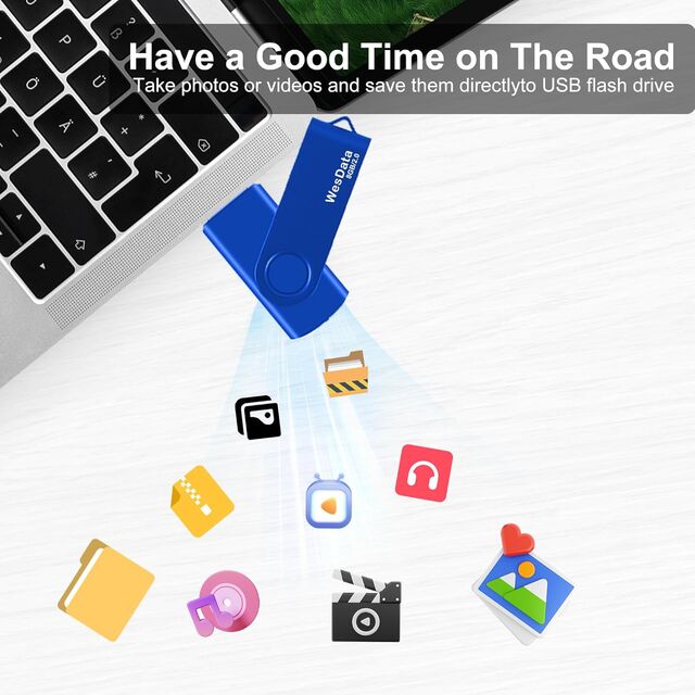Classic Blue 8GB USB Flash Drive with Swivel Cap for Portable Data Transfer USB 2.0 Compliant