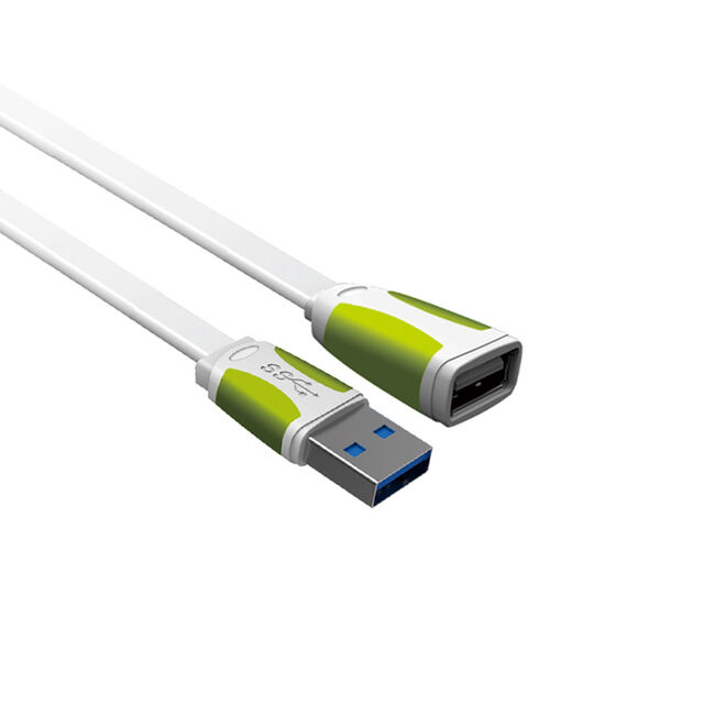 Schwarzes Flachkabel USB 3.0 Stecker auf Micro USB 10-Pin Stecker, Daten- und Ladefunktion