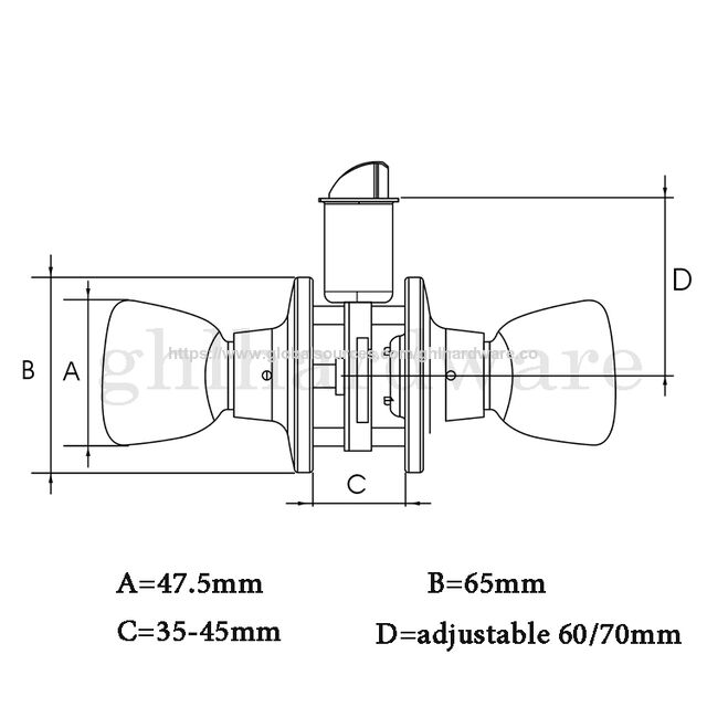 Prix d'Usine en Gros Serrure Bouton Tulipe Noir Mat à Axe Demi-lune pour Fonction d'Entrée