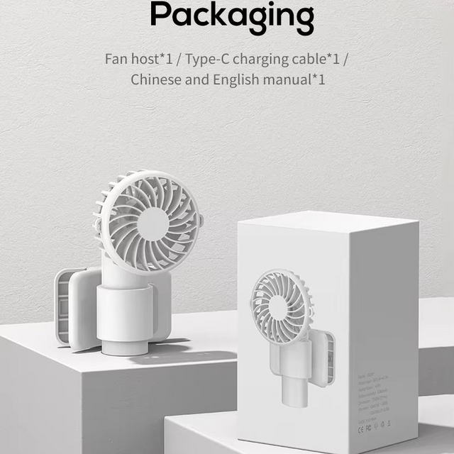 Mini Ventilateur Portable Multifonction à Clip - Moteur sans Balai Pliable à Batterie pour Voiture et Camping-Car, Camping en Plein Air, Sports