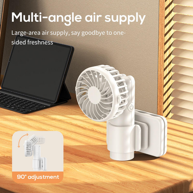 Mini Ventilateur Portable Multifonction à Clip - Moteur sans Balai Pliable à Batterie pour Voiture et Camping-Car, Camping en Plein Air, Sports