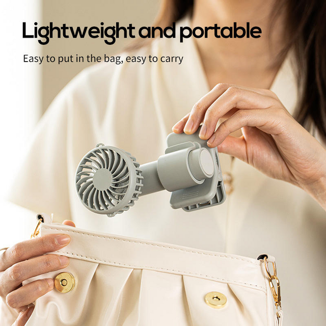 Mini Ventilateur Portable Multifonction à Clip - Moteur sans Balai Pliable à Batterie pour Voiture et Camping-Car, Camping en Plein Air, Sports