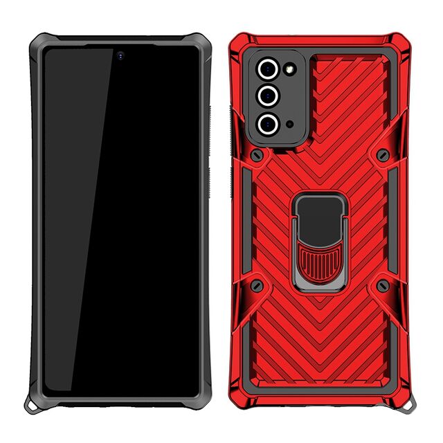 Capa de telefone multifuncional robusta, testada contra quedas militares, com suporte de anel
