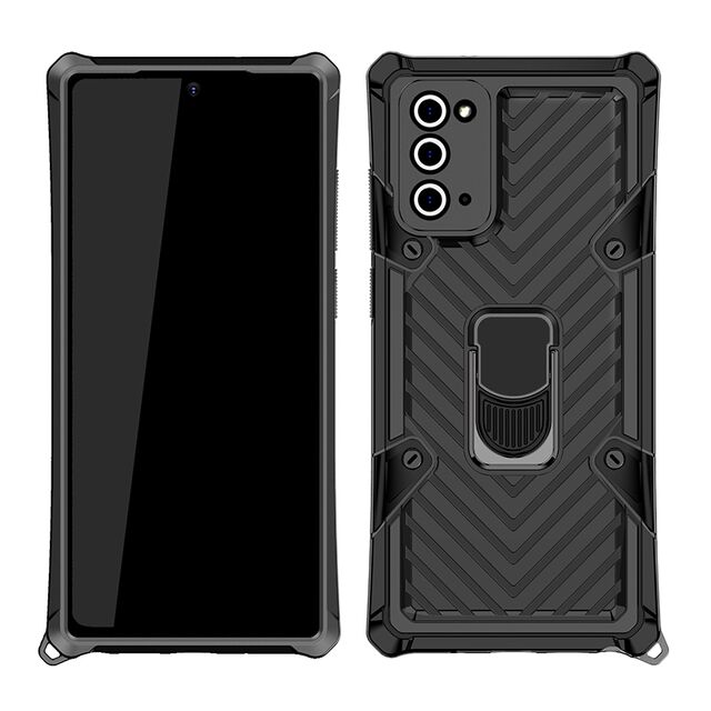 Capa de telefone multifuncional robusta, testada contra quedas militares, com suporte de anel