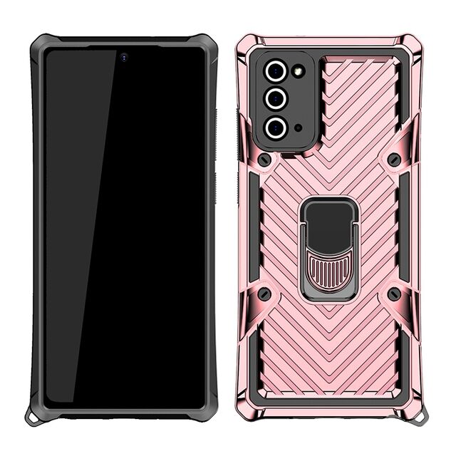 Capa de telefone multifuncional robusta, testada contra quedas militares, com suporte de anel