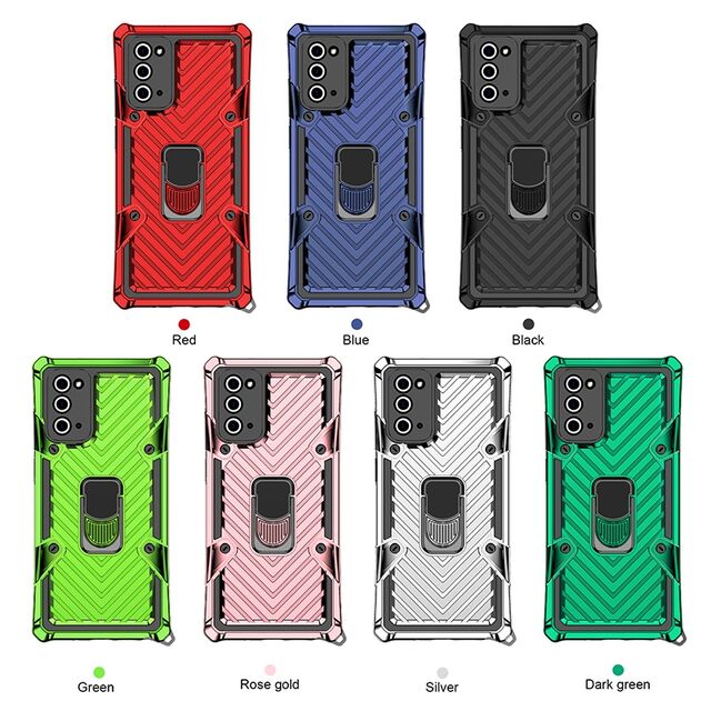 Capa de telefone multifuncional robusta, testada contra quedas militares, com suporte de anel