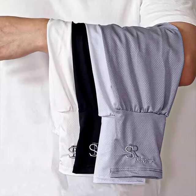 Manchons en soie glacée pour hommes, étendus et élargis, protection solaire d'été, manches anti-UV, manchons de bras