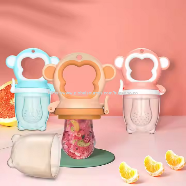 Chupeta alimentadora de alimentos frescos para bebês, alimentador de frutas com bico de silicone livre de BPA, alimentador de frutas para bebês, bicos de mamadeira