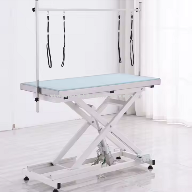 Mesa de peluquería canina eléctrica al por mayor con luz LED, mesa de aseo veterinaria