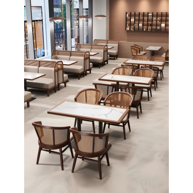 Cabine de Restaurante Compacta para Espaços Pequenos, Assento Prático e Estético para Bistrôs