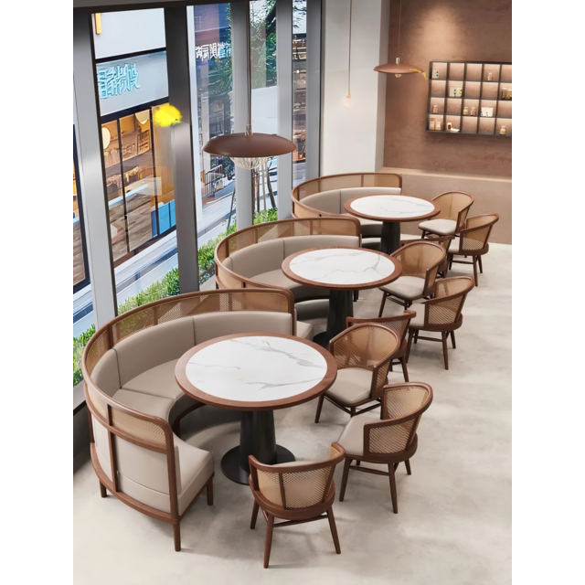 Cabine de Restaurante Compacta para Espaços Pequenos, Assento Prático e Estético para Bistrôs