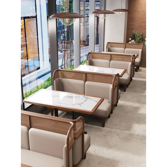 Cabine de Restaurante Compacta para Espaços Pequenos, Assento Prático e Estético para Bistrôs