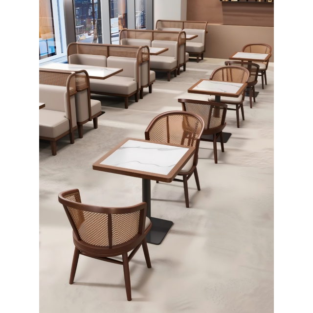Cabine de Restaurante Compacta para Espaços Pequenos, Assento Prático e Estético para Bistrôs