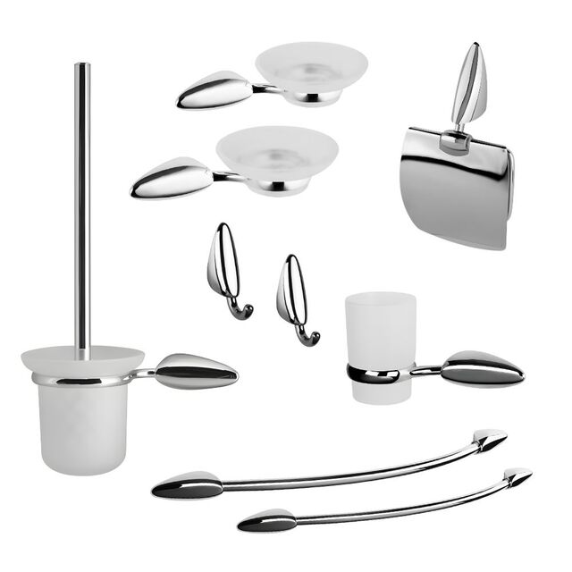 Conjuntos de Acessórios de Banheiro Odyssey Cromo Aço Design Moderno Conjuntos de Ferragens para Banheiro Kit com 9 Peças