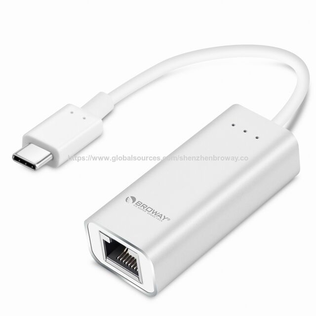 Convertidor Ethernet Broway Elegante, Soporta Convertidor USB Ethernet RJ45 de 10/100/1000Mbps